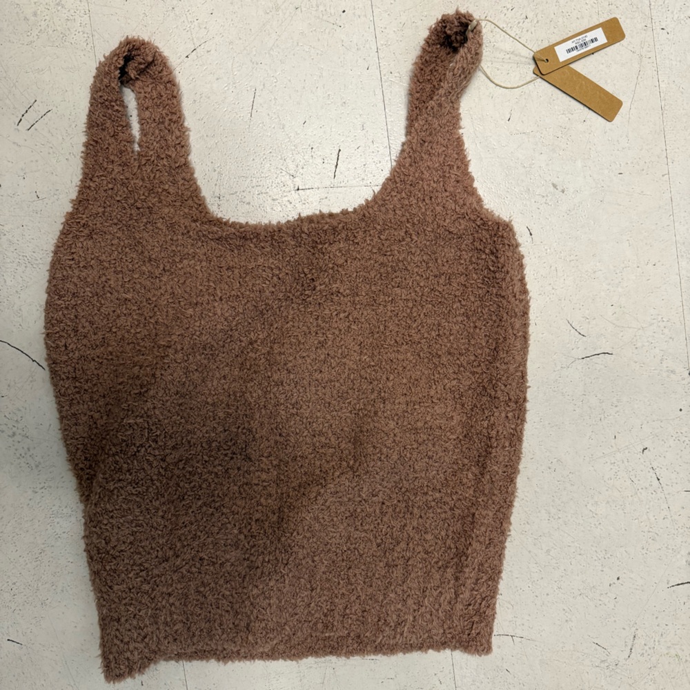 NWT Skims Cozy Brown Fuzzy Tank Top